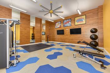 Community Fitness Center Gym with Cardio and Weight Machines, Yoga Balls and Mirrors at Folsom Ranch, Folsom, CA, 95630